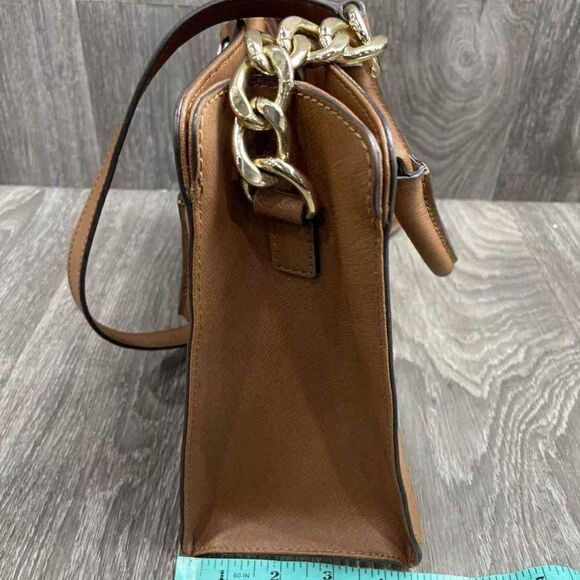 Michael Kors MK Designer Hamilton Saffiano Satchel Tan Purse Handbag - Picture 6 of 10